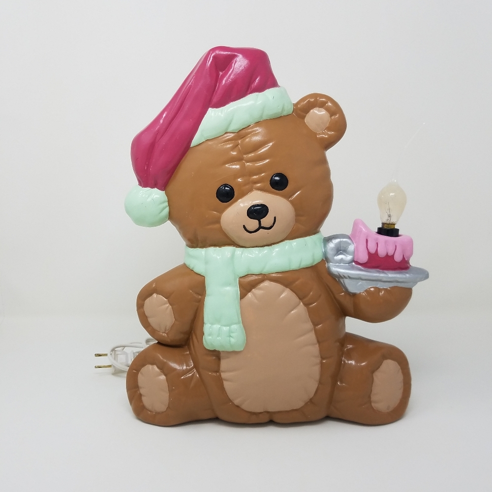 Vintage Ceramic Teddy Bear Plug In Light Up/ Night Light 13 Inches Kawaii Tested